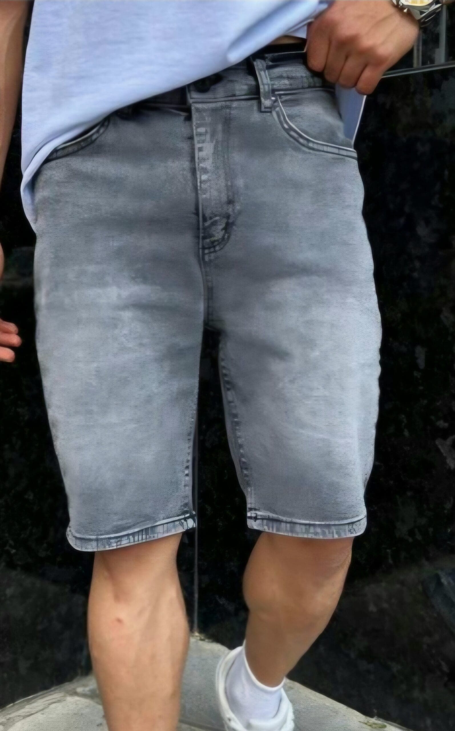 50-Grijze korte broek heren